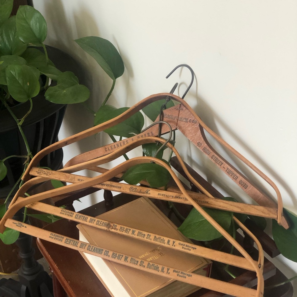 Set of 4 Vintage Buffalo NY Wood Advertising Hangers